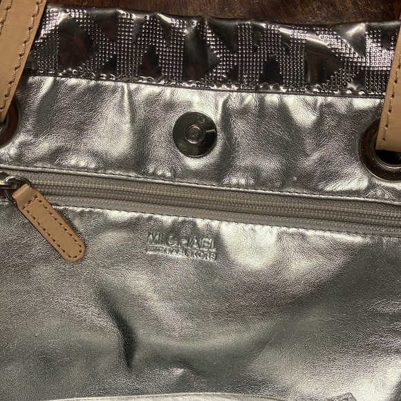 Michael Kors Metallic Mirror PVC and Leather Tote - Picture 6 of 7